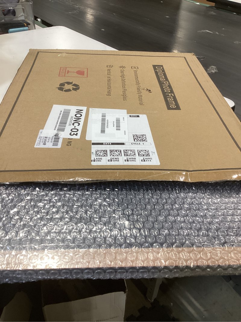 Condition photo showing New/Like New for graduationmall 11x14 diploma frame with navy over gold mat or display 15x18 certificate without mat,solid wood & tempered glass,cherry finish with gold trim cherry with gold trim / blue gold mat 15x18 or 11x14 with mat