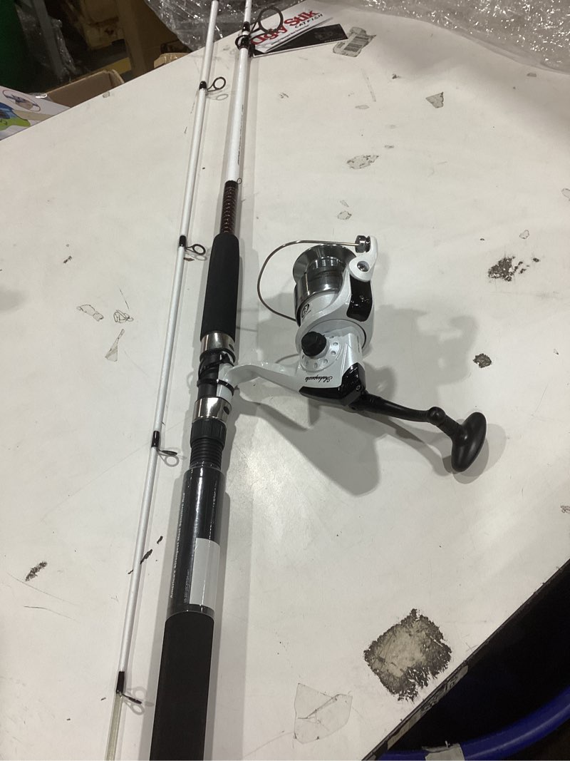 Condition photo showing Good Condition for ugly stik 7’ catfish spinning fishing rod and reel catfish combo, ugly tech construction with clear tip design, 7’ 2-piece moderate fast action rod