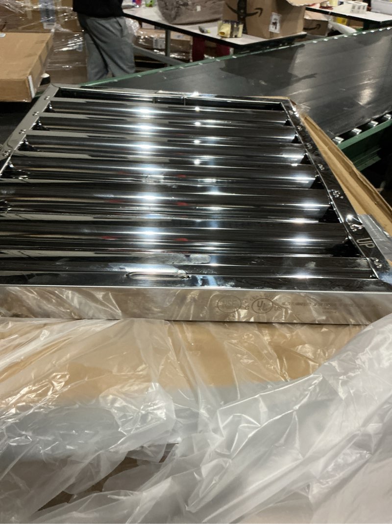 Condition photo showing As Is for similar not exact size not specified hood filter, stainless steel baffle filter replacement for restaurants and commercial kitchen range 5 piece 19.6\\\" x 19.6\\\" x 1.8\\\"