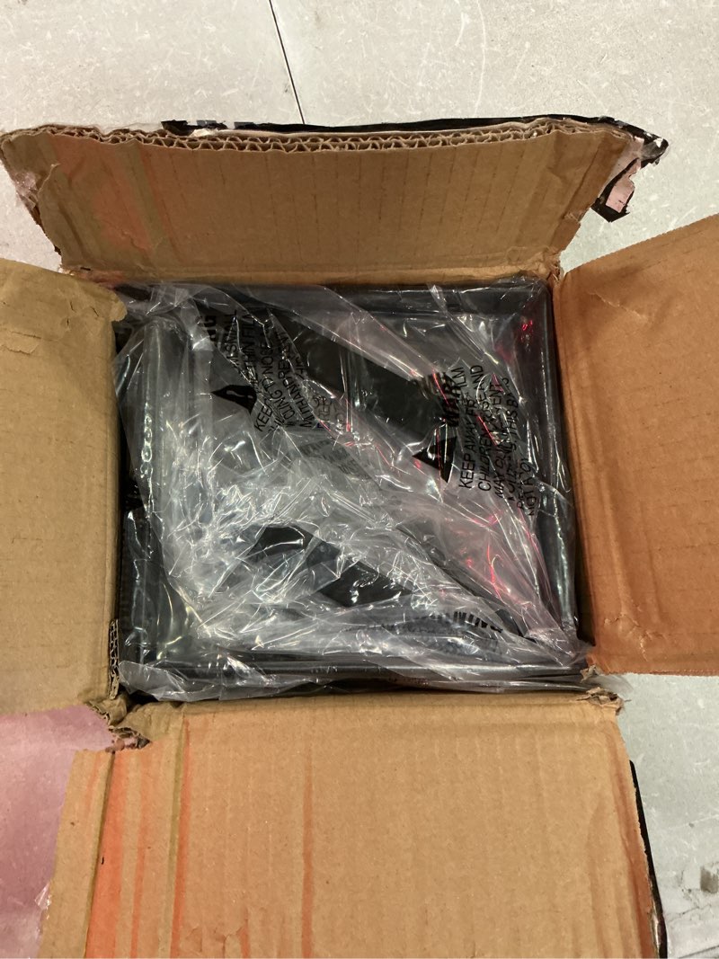 Condition photo showing New/Like New for 12 pack l8 x h 6" black heavy duty shelf brackets with screws metal shelf brackets shelf support angle brackets for shelves l brackets heavy duty floating shelf 12 pack-black 8''x6''