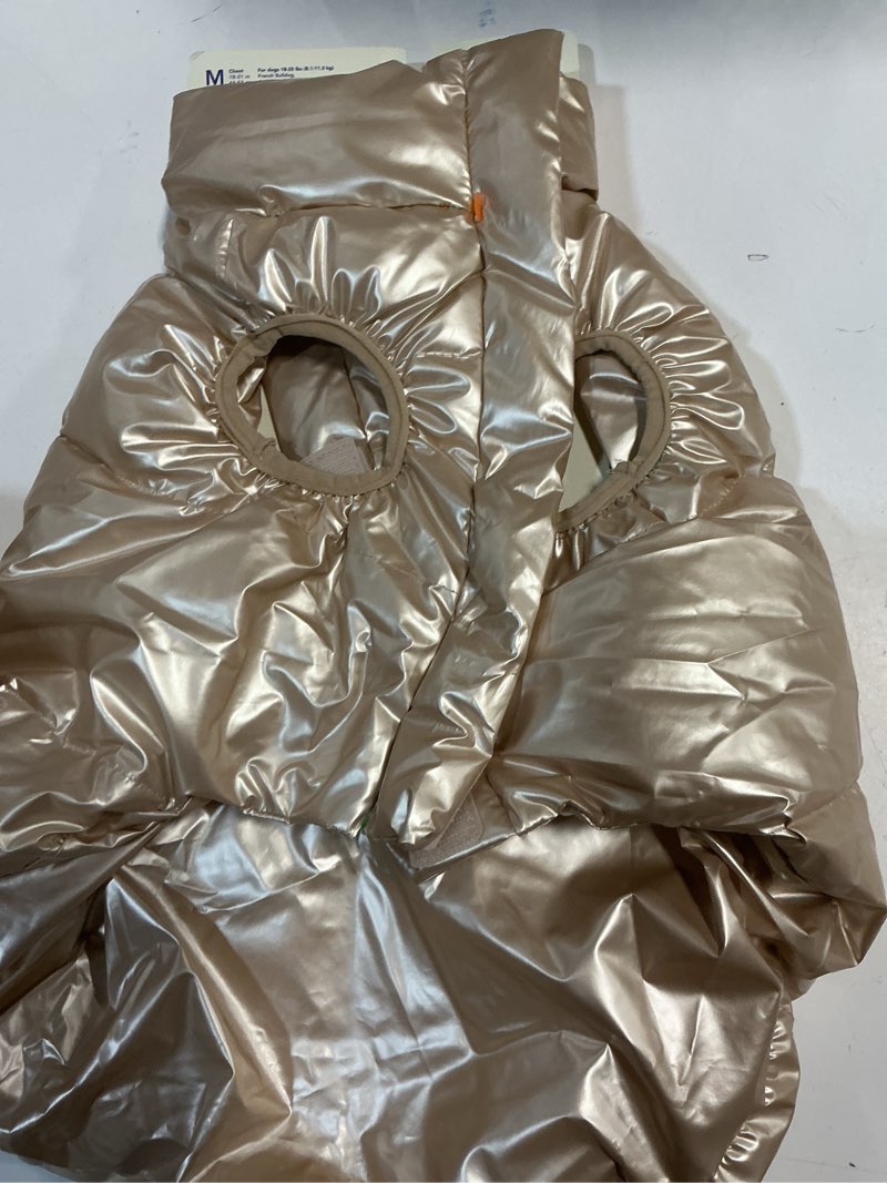 Condition photo showing Good Condition for oodles white quilted bubble hem fall dog jacket (size medium)