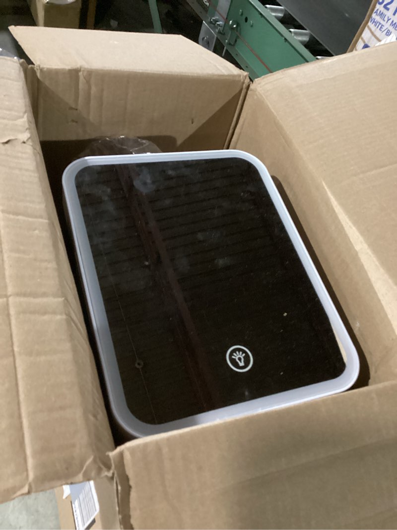 Condition photo showing Good Condition for EUHOMY Skincare Fridge, 5 Liter Mini Fridge for Bedroom with Dimmable LED Mirror, AC/DC Portable Cooler & Warmer for Skincare, Cosmetics and Food, Makeup Fridge for Bedroom, Car & Office, White White 5L