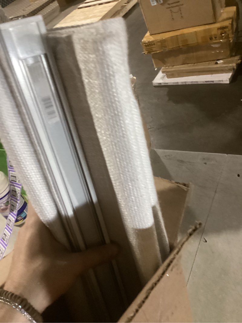 Condition photo showing As Is for eclipse drew noise reducing blackout cordless lined window roman shade for living room, 31 in x 64 in, white manual white 31"w x 64"h