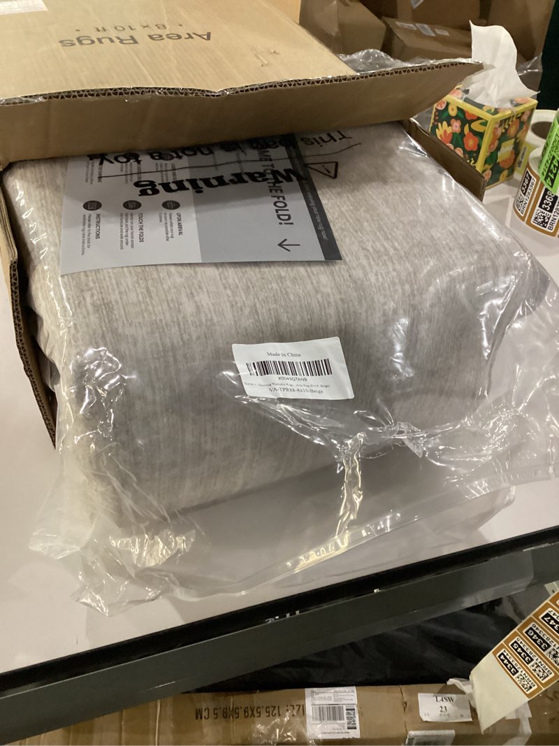 Condition photo showing New/Like New for Valenrug Washable Rugs 8x10 - Stain Resistant 8x10 Area Rugs for Living Room, Non Slip Backing Printed Large Area Rugs for Bedroom, Folable Machine Washable Area Rug (8'x10', Beige) 01-beige 8' x 10' (Rectangular)