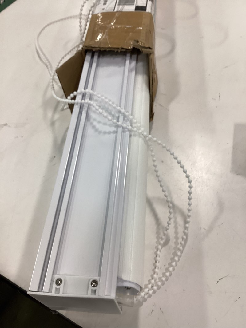 Condition photo showing Good Condition for Zebra Blinds for Windows (55" W x 72" H, White) Zebra Roller Window Shades, Corded Dual Layer Light Filtering Privacy for Day and Night, Light Control and Protecting Privacy for Home and Office 55" W x 72" H White