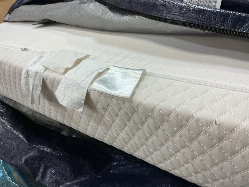 Condition photo showing Good Condition for 6 inch twin mattress, gel memory foam for cool sleep & pressure relief, medium firm pad, bed in a box, certipur-us certified, white