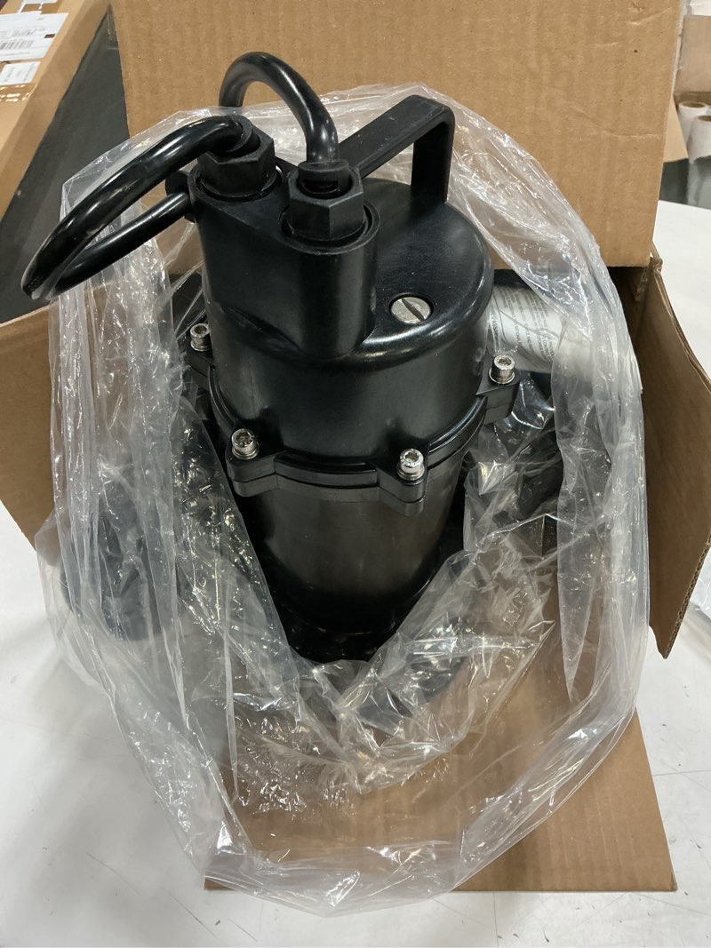 Condition photo showing As Is for utilitech 1/2-hp 115 -volt 55-gallon aluminum submersible sump pump