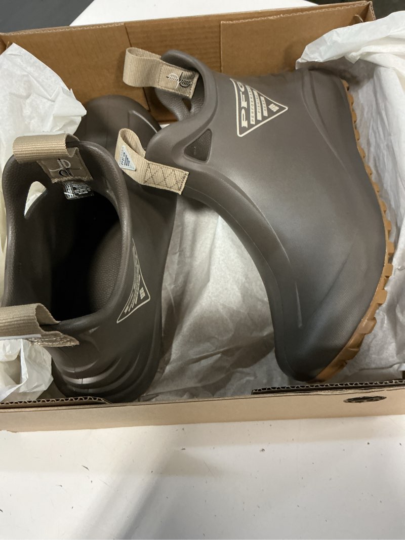 Condition photo showing New/Like New for (size:13)columbia men's docksider 6in ankle boot 11 mud/oxford tan