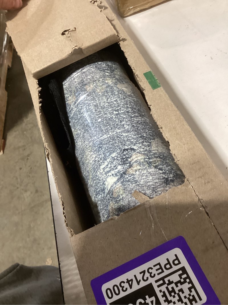 Condition photo showing New/Like New for Rifle Paper Co. x Loloi Courtyard Collection COU-04 Navy 2'-3" x 3'-9" Oval Accent Rug feat. CloudPile