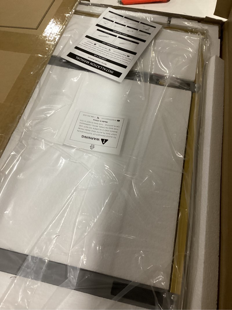 TETOTE Brushed Gold Bathroom Mirror 24" x 30" Brushed Gold Brass Rectangle Beveled Framed Bathroom V