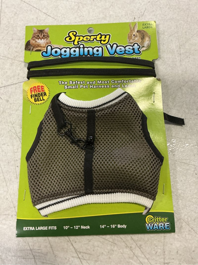 Ware Manufacturing Nylon Walk-N-Vest Pet Harness and Leash for Small Pets, Extra Large - grey