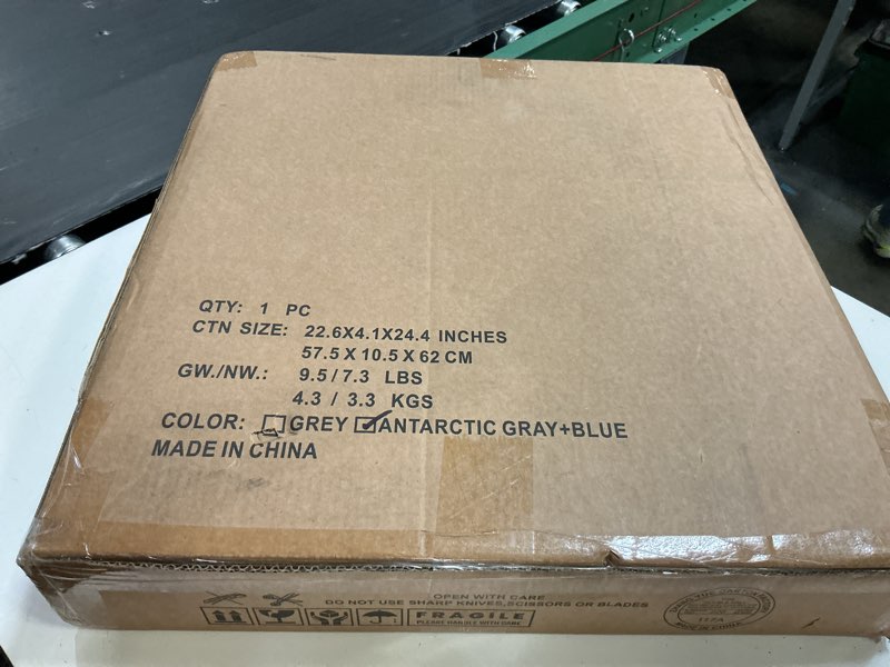 Condition photo showing New/Like New for fancyango outdoor & indoor dog house for weatherproof and stylish furniture, dog house outdoor, multi - use for small and medium dogs (blue, 23.43" l×22.44" w×22.24" h) blue 23.43" l × 22.44" w × 22.24" h
