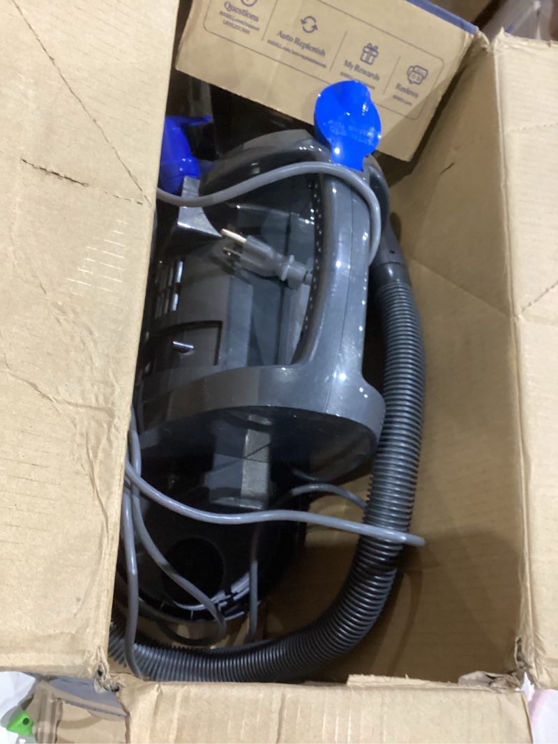Condition photo showing As Is for bissell little green pet deluxe portable carpet cleaner and car/auto detailer, 3353, gray/blue little green deluxe