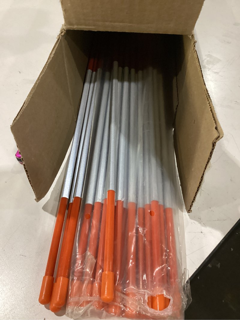 Condition photo showing As Is for driveway markers with reflective tape 20 pcs 48 inch solid fiberglass pole snow stakes for parking lots, walkways, ski slopes road (5/16 inch diameter)