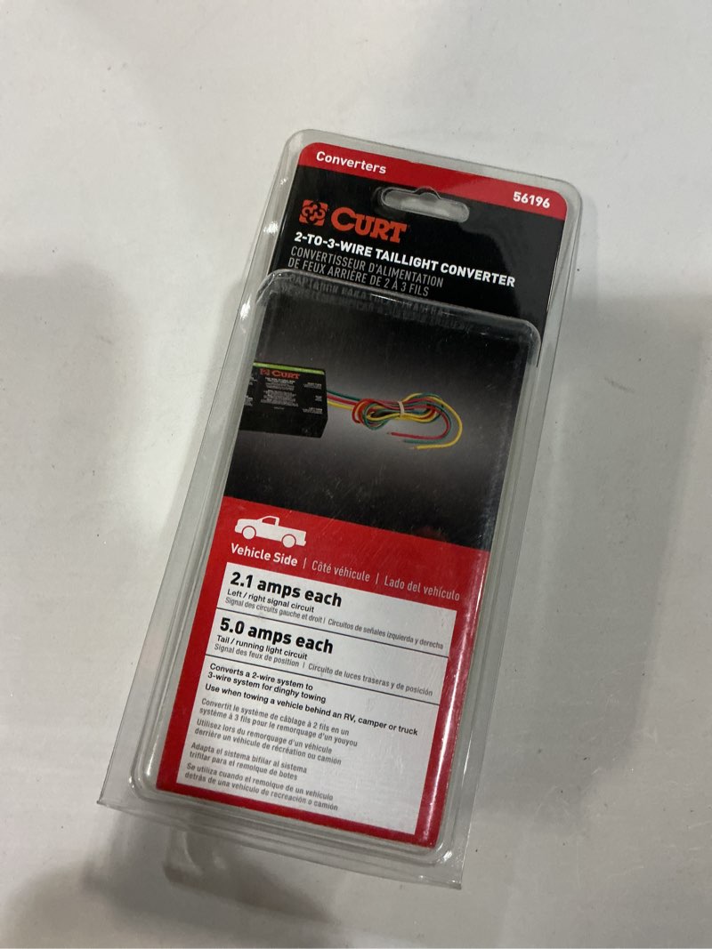 Condition photo showing New/Like New for curt 56196 2-to-3-wire splice-in trailer tail light converter for rv dinghy towing