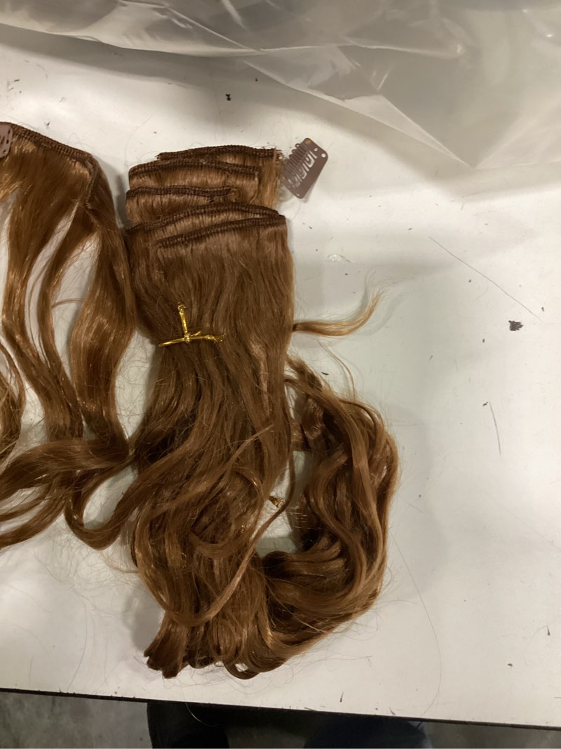 Condition photo showing Good Condition for #30 brown long wave clip in hair extensions,16 inch soft real human hair,light brown long wave clip ins 120g 7pcs per,brazilian remy color #30 human hair extensions. 16 inch cp-light brown-#30-q(new)