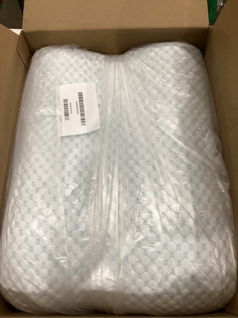 Condition photo showing As Is for Memory Foam Pillows Neck Pillow Bed Pillow for Sleeping, Ergonomic Cervical Pillow for Neck and Shoulder Pain Relief,Orthopedic Contour Pillow for Side Back Stomach Sleeper(Blue&Grey)