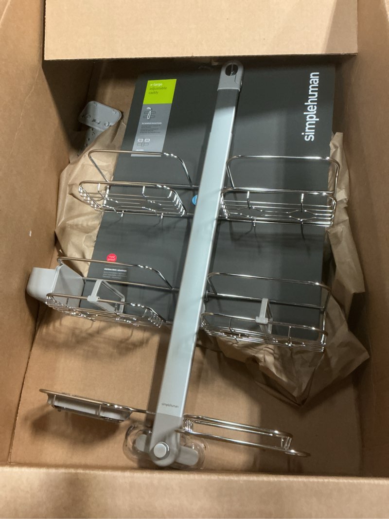 Condition photo showing Good Condition for simplehuman Adjustable and Extendable Shower Caddy XL, Stainless Steel and Anodized Aluminum Extra-Large