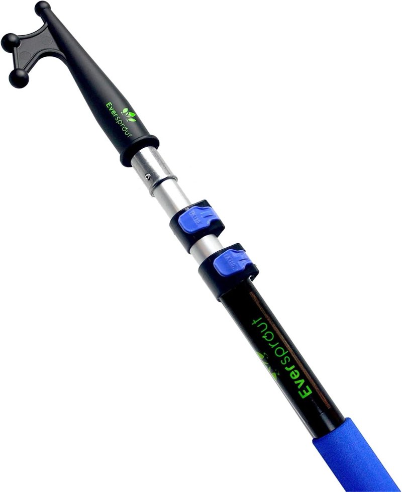 eversprout telescoping boat hook | floats, scratch-resistant, sturdy design | durable & lightweight, 3-stage anodized aluminum pole | threaded end for boating accessories