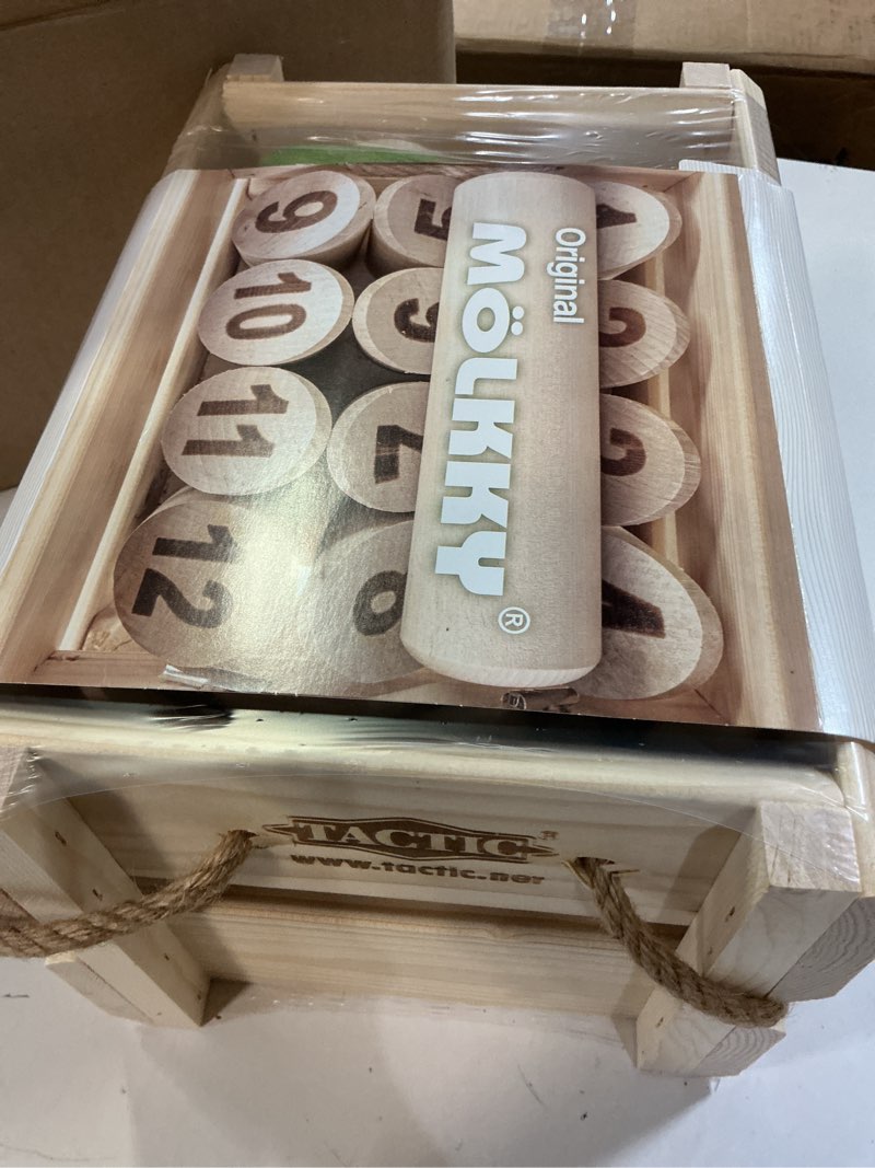 Condition photo showing Good Condition for apudarmis wooden tossing game set, numbered block toss games set with scoreboard & carrying case - outdoor lawn backyard beach game for adults family natural wood