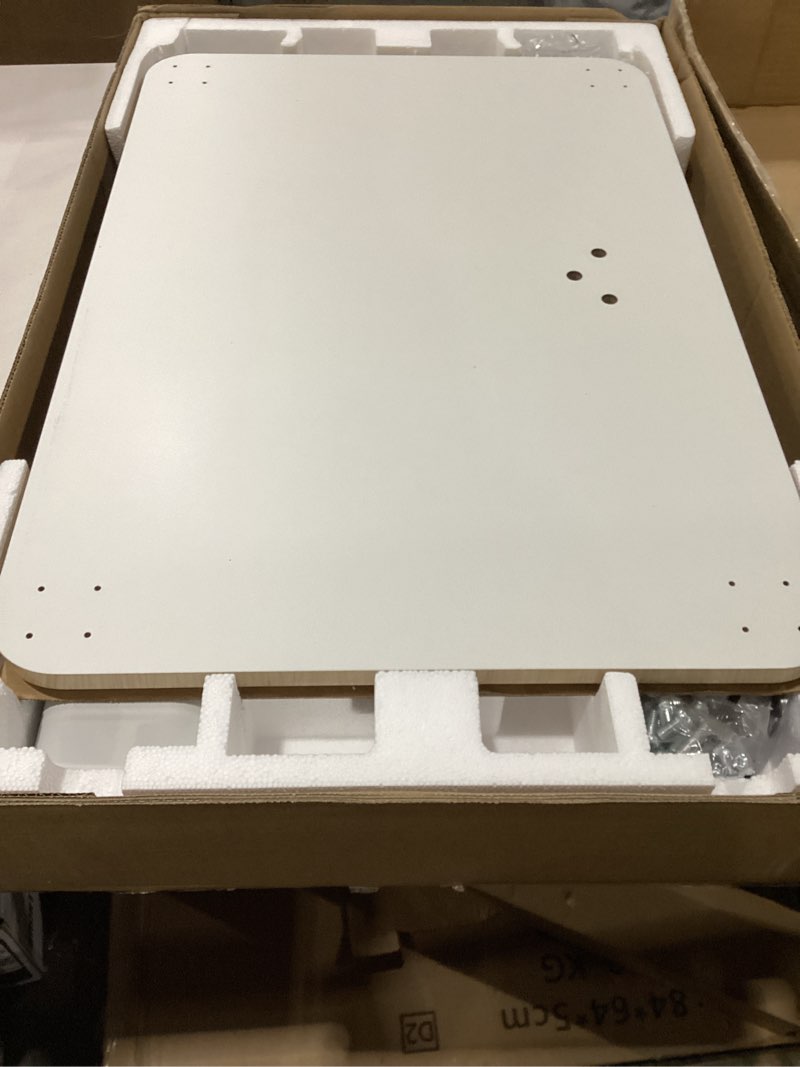 Condition photo showing Good Condition for TVON Rolling TV Stand for 32 to 65 70 Inch TVs, Elegant Floor TV Stand with Wheels, Mobile TV Cart with 9 Levels of Height Adjustment for Optimal Viewing, White Floor Stand for Living Room Wooden Base WHITE