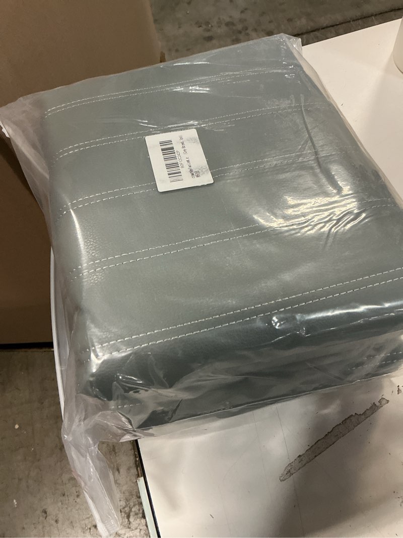 Condition photo showing New/Like New for Faux Leather Car Seat Covers Full Set, Foam Seat Cover for Car, Universal Car Seat Protector with Waterproof and Breath Fit for Cars, Trucks, SUV, Vans(Grey Striped) Grey Striped Full 