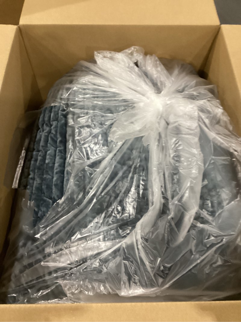 Condition photo showing New/Like New for EVERGRACE Velvet Quilt Set Queen Size, Luxurious Soft Striped Channel Bedding Set, Lightweight Velvet Comforter for All Season, Oversized Bedspread Coverlet with 2 Matching Shams, Stormy Blue Full/Queen (90" x 92") Stormy Blue