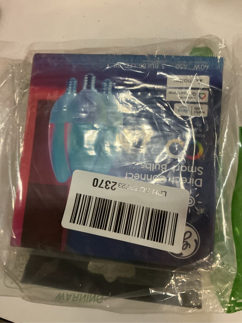 Condition photo showing New/Like New for GE Cync Smart LED Light Bulbs, Color Changing Decorative Light Bulbs, Indoor WiFi Lights, Matter Compatible, Compatible with Alexa and Google Home, Candelabra Base (3 Pack)