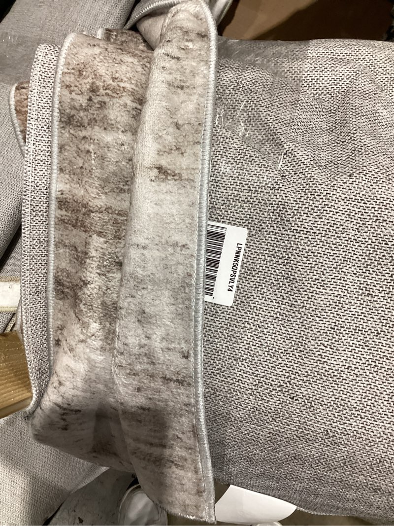 Condition photo showing Good Condition for area rugs for living room: 9x12 washable neutral modern rug for bedroom large soft abstract dining room rugs indoor floor low pile carpet for home office nursery - rust grey 9' x 12' (rectangular) rust grey