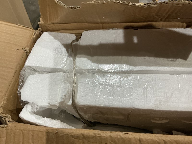 Condition photo showing As Is for Elegant Designs LF2003-WHT 2 Light Mother Daughter Marble Glass Floor Lamp, White