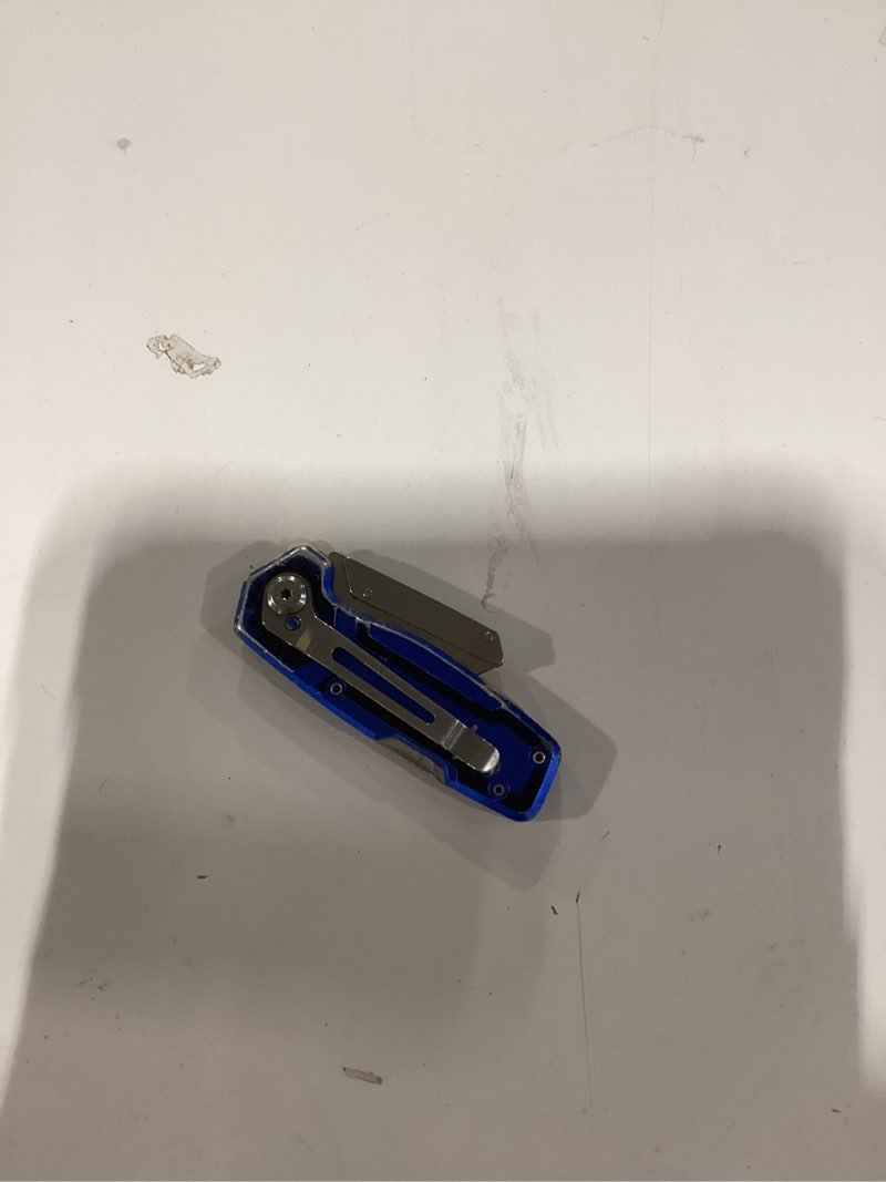 Condition photo showing As Is for kobalt blue camo lockback 3/4-in 50 -blade folding utility knife