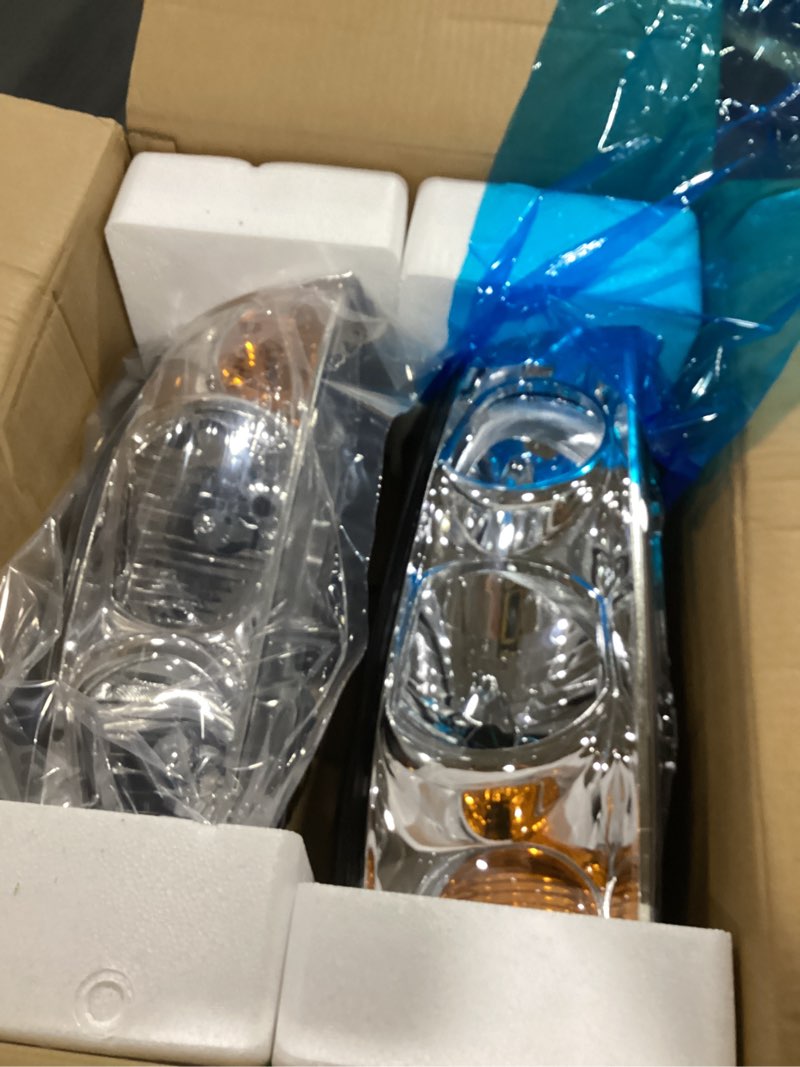 Condition photo showing New/Like New for for 2004 2005 2006 hyundai elantra headlight assembly compatible with 04 05 06 hyundai elantra clear lens chrome housing amber reflector headlamp replacement left and right pair?w/o bulbs?