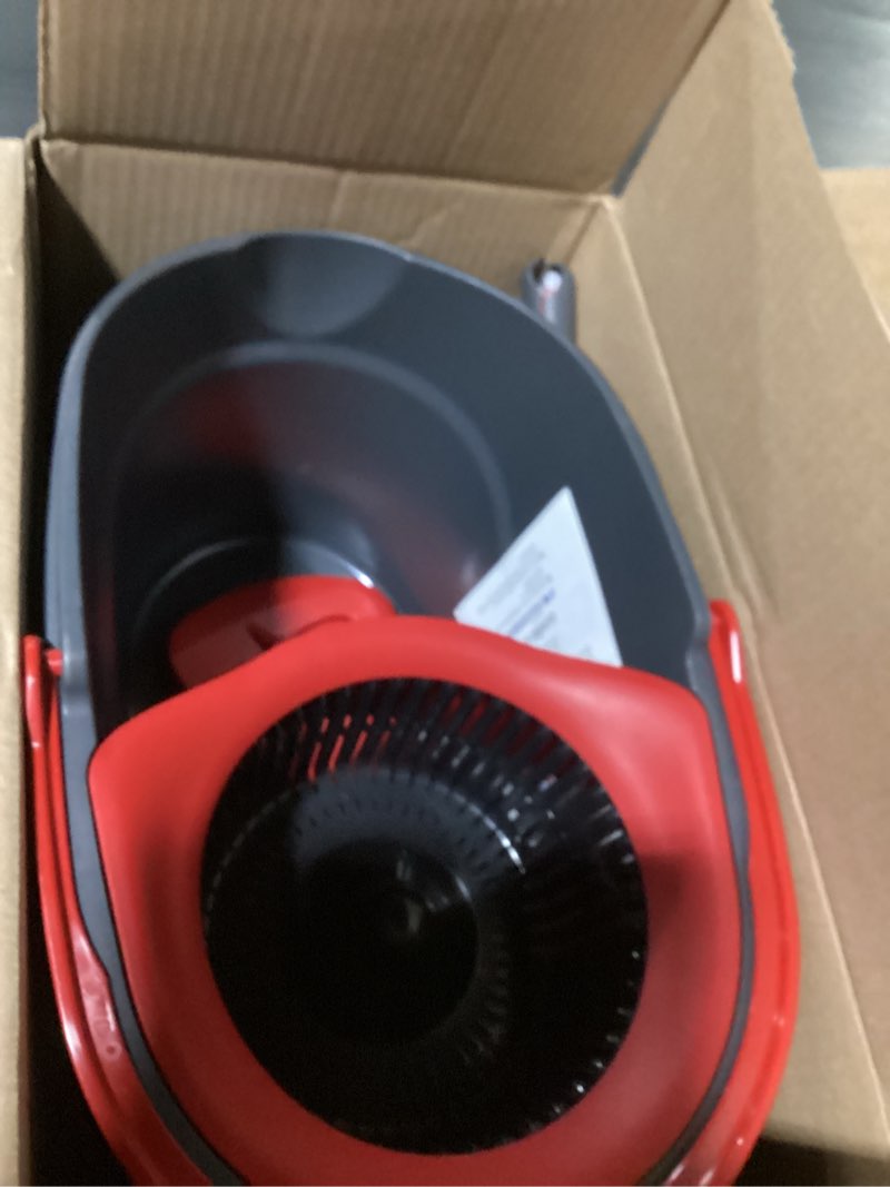 Condition photo showing New/Like New for o-cedar easywring microfiber spin mop, bucket floor cleaning system, red, gray, standard easywring spin mop & bucket
