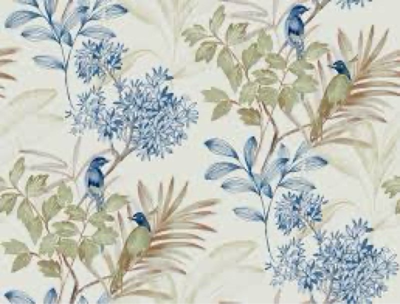 Handpainted Songbird Peel & Stick Floral Wallpaper 27 X 20”