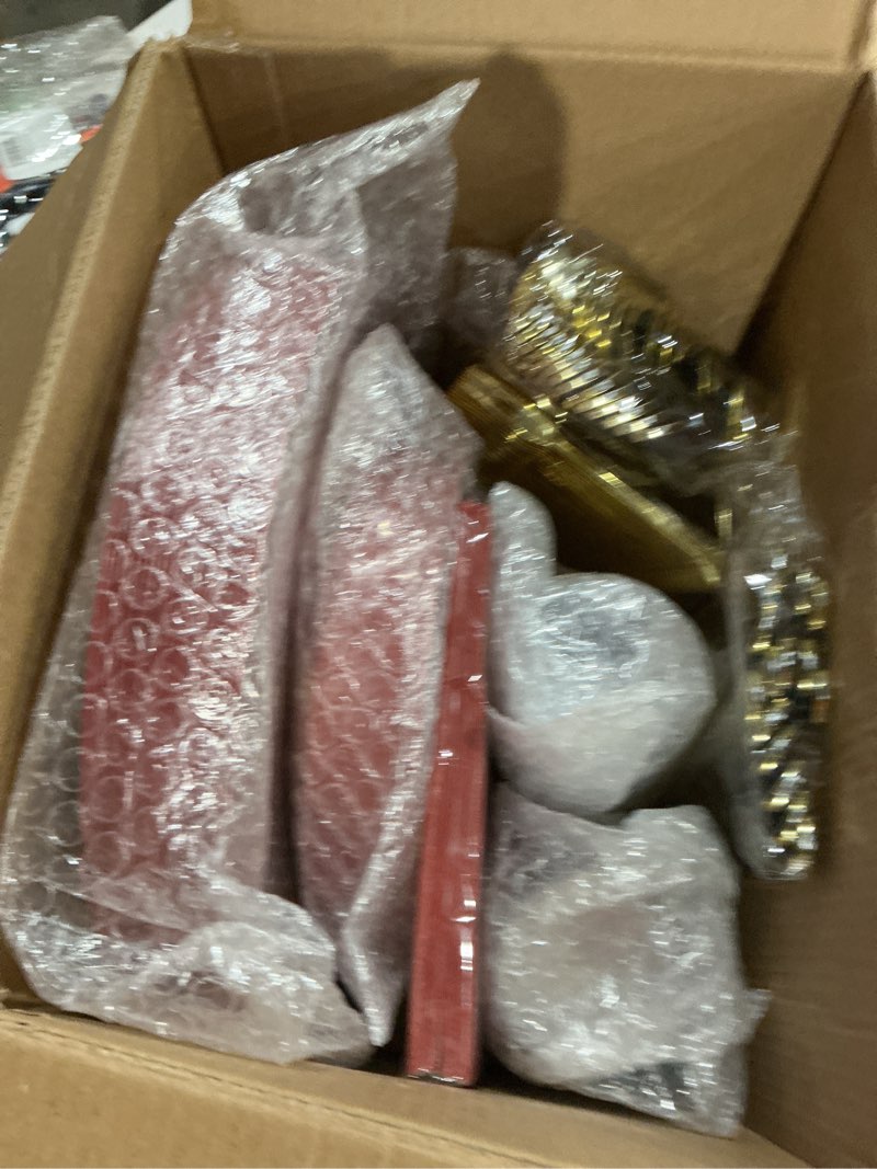 Condition photo showing Good Condition for n9r 225pcs red gold plastic dinnerware set - disposable for mother’s day, includes 25 dinner plates, 25 dessert plates, 25 forks, 25 spoons, 25 knives, 25 gold cups, 25 napkins & table cards