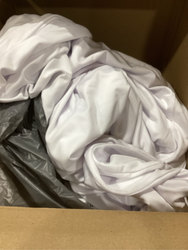 Condition photo showing As Is for Wedding Arch Covers Stretchy Backdrop Fabric Set of 3,Round Top Decoration Arch Spandex Balloon Backdrop Stand for Birthday Party Baby Shower Wedding 7.2FT,6.6FT,6FT White