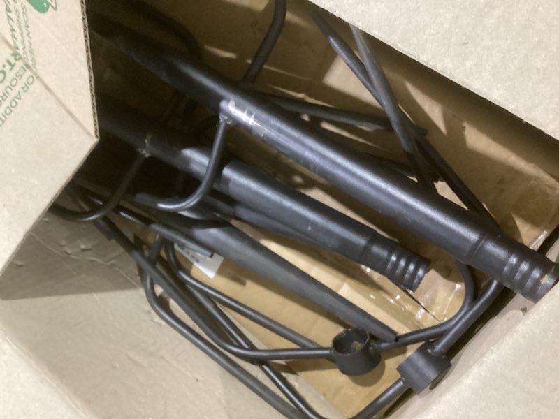 Condition photo showing Good Condition for 4 pack string light poles for outside, 10ft light poles for outdoor string lights, adjustable outdoor string light poles with fork,metal fence post for patio,backyard,deck 4 pack 10ft
