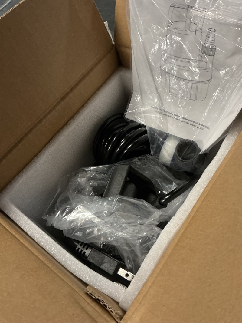Condition photo showing New/Like New for agiiman submersible water pump - 1hp 3500gph pool cover pump for pool draining, pool cover pump with 25ft power cord for basements, pool, fountains, hot tub, garden, blue