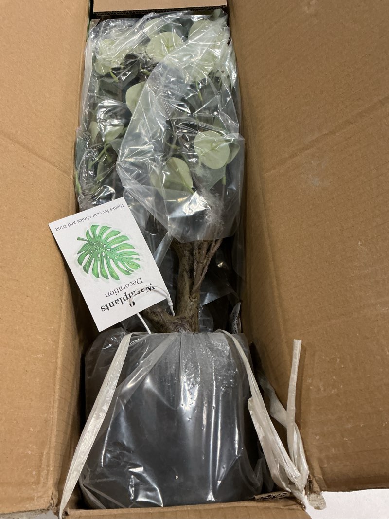 Condition photo showing Good Condition for Artificial Eucalyptus Tree, 4ft Tall Green Silk Leaves Perfect Faux Plant with Basket, Mordern Fake Eucalyptus Trees for Indoor Outdoor Home Office Livingroom Floor Décor