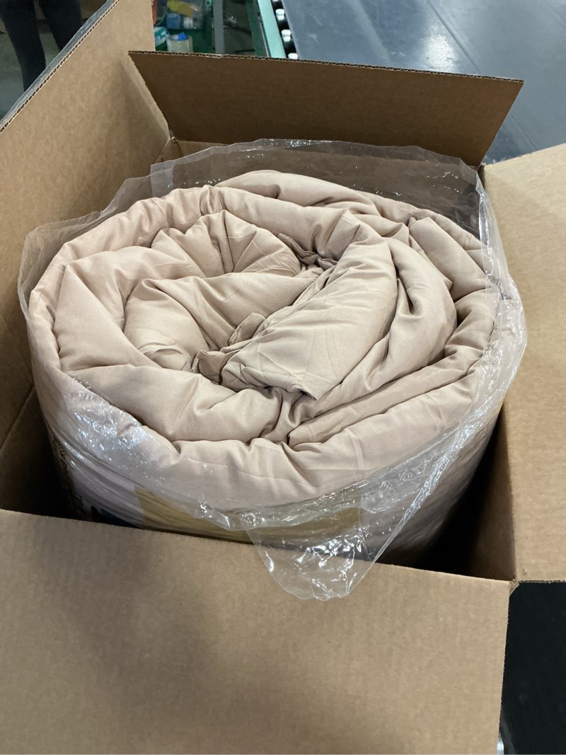 Condition photo showing Good Condition for CozyLux King Size Comforter Set - 7 Pieces Bed in a Bag Oatmeal King, Pintuck Comforters Pinch Pleat Bedding Sets with All Season Comforter, Flat Sheet, Fitted Sheet and Pillowcases & Shams