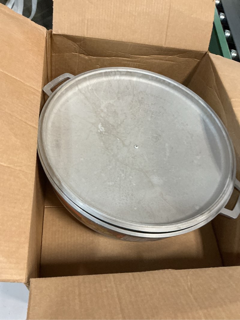 Condition photo showing As Is for IMUSA GAU-80508 Jumbo Traditional Natural Caldero for Cooking and Serving, 18 Quart, Silver Aluminum Lid 18 Qt