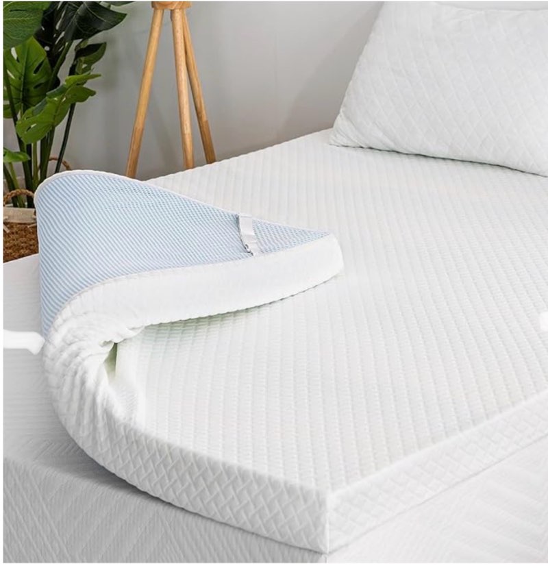 EGO Gel Memory Foam Mattress Topper, 2 Inch Full with Removable Breathable Soft Cover, Cooling Bed T
