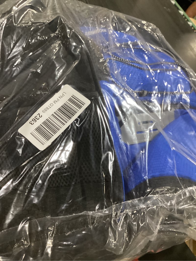 Condition photo showing As Is for comecoi baseball bag, baseball backpack with helmet shoes bag for youth, adult, lightweight softball bag with fence hook hold tball bat, baseball glove, helmet, caps, all gear blue