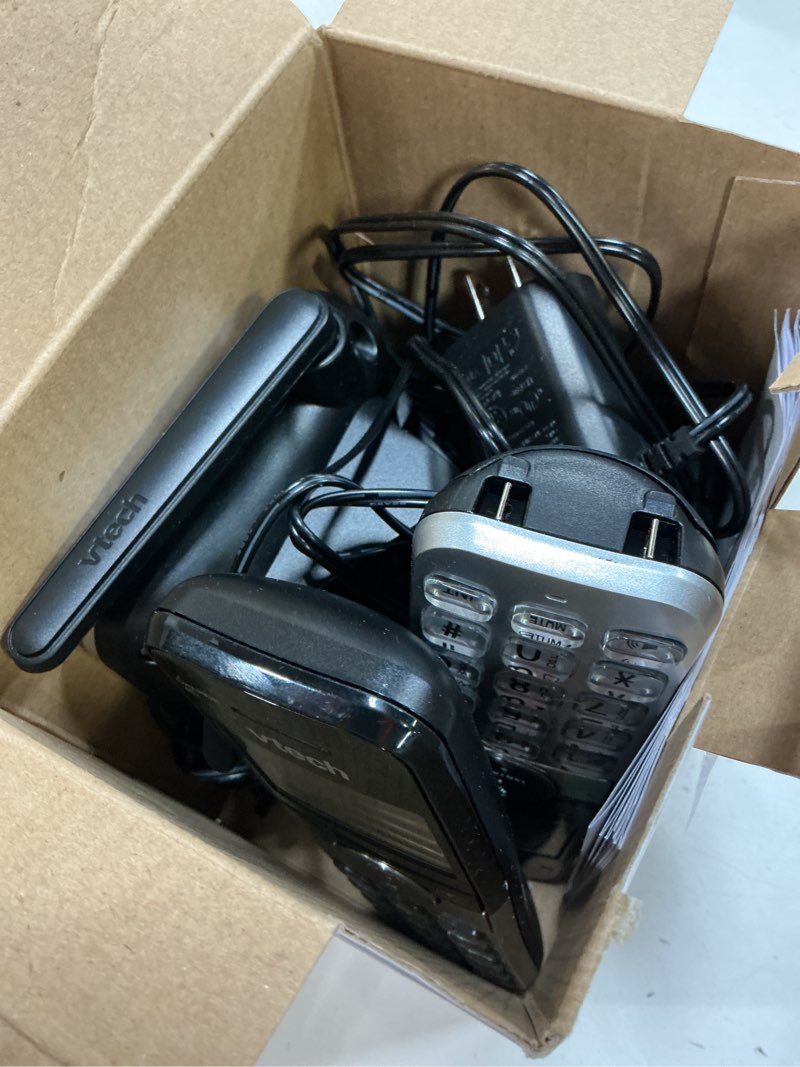 Condition photo showing As Is for vtech cs5229-2 2 handset extended range dect 6.0 cordless phone with answering system (silver/black)