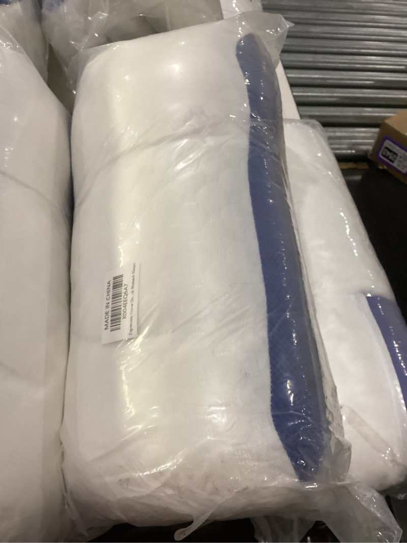 Condition photo showing New/Like New for Ergonomic Pillow,Neck Pillow Cervical Pillow for Neck Strain Relief, Neck Pillow for Sleeping,Cervical Contour Neck Support Pillows for Side Back Stomach Sleeper (White and Blue)