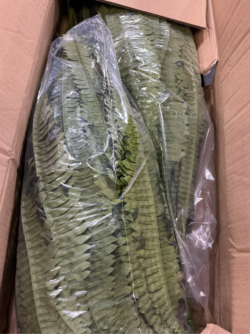 Condition photo showing Good Condition for 2pcs [133 leaves full fake ferns] large artificial plants outdoor, 48inch artificial ferns for outdoors uv resistant faux boston ferns for outdoor planter faux outdoor plants for porch patio 2pcs green & yellow