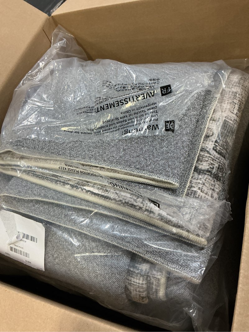 Condition photo showing Good Condition for 8x10 Washable Area Rug for Living Room Bedroom Vintage Grey Brown Carpet Traditional Retro Non Slip Low Pile Vacuumable Lightweight Soft Large Throw Rug for Dining Room Kitchen Office Indoor 8' x 10' (Rectangular) Brown Grey