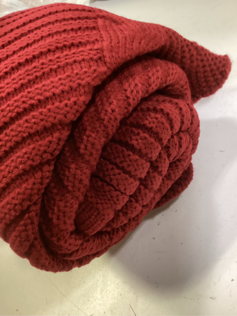 Condition photo showing As Is for EIMMBD Christmas Tree Skirt, 48 inches Cable Knit Knitted Thick Rustic Christmas Tree Decoration for Xmas Indoor Home Holiday(A-Red)