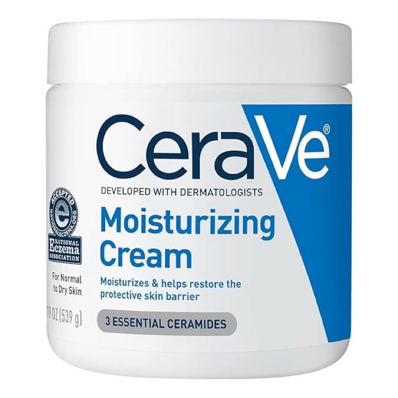 cerave moisturizing cream, body and face moisturizer for dry skin, body cream with hyaluronic acid and ceramides, daily moisturizer, oil-free, fragrance free, non-comedogenic, 19 ounce