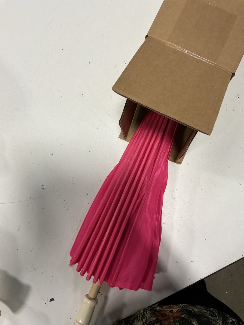 Condition photo showing New/Like New for 33" hot pink nylon decoration handmade parasol umbrella chinese japanese asian diy art dance classical umbrella for wedding parties photography costumes cosplay (1 pcs hot pink) solid color hot pink